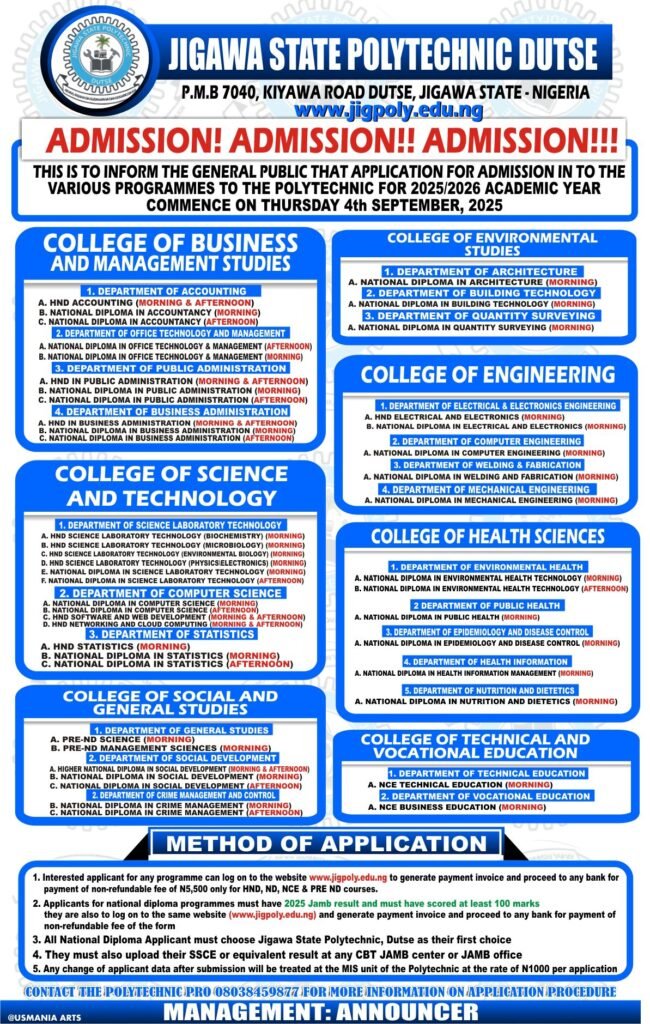 2026 Jigawa State Polytechnic Dutse Admission 17 546621640 122107748732993509 1866982513619534828 n