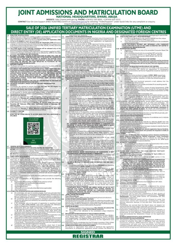 JAMB Registration 2026: Date, Age Limit, Fees, Exam Date & Full Official Guidelines 17 IMG 20260113 WA0021