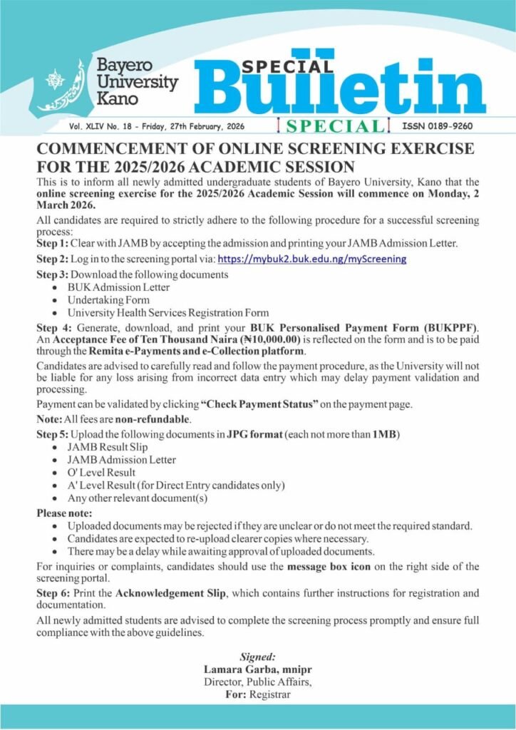 BUK Online Screening Portal 2026/2027 13 WhatsApp Image 2026 02 28 at 10.53.02 AM